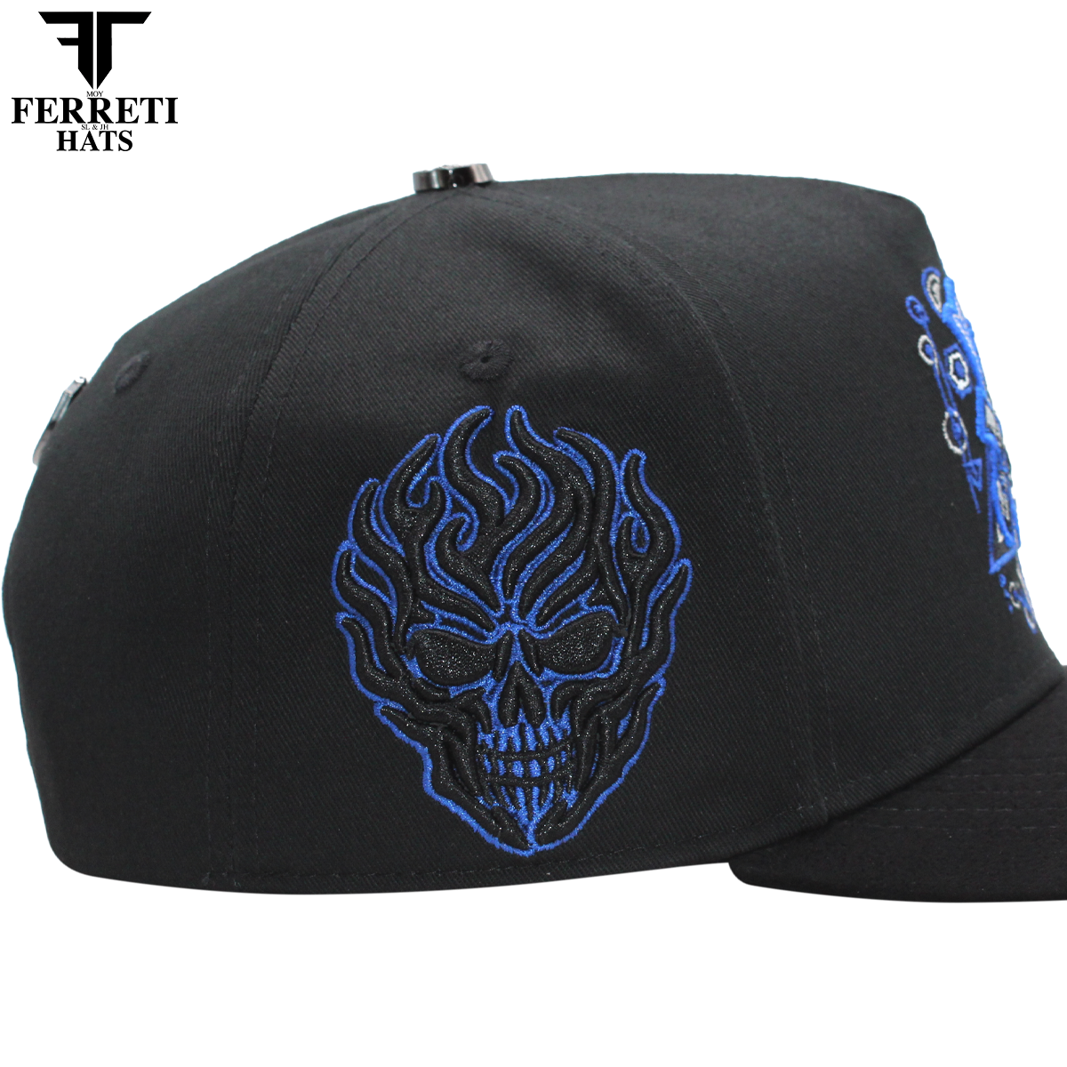 FERRETI HATS PREMIUM FT187 El Samuray Black Baseball Cap For Men