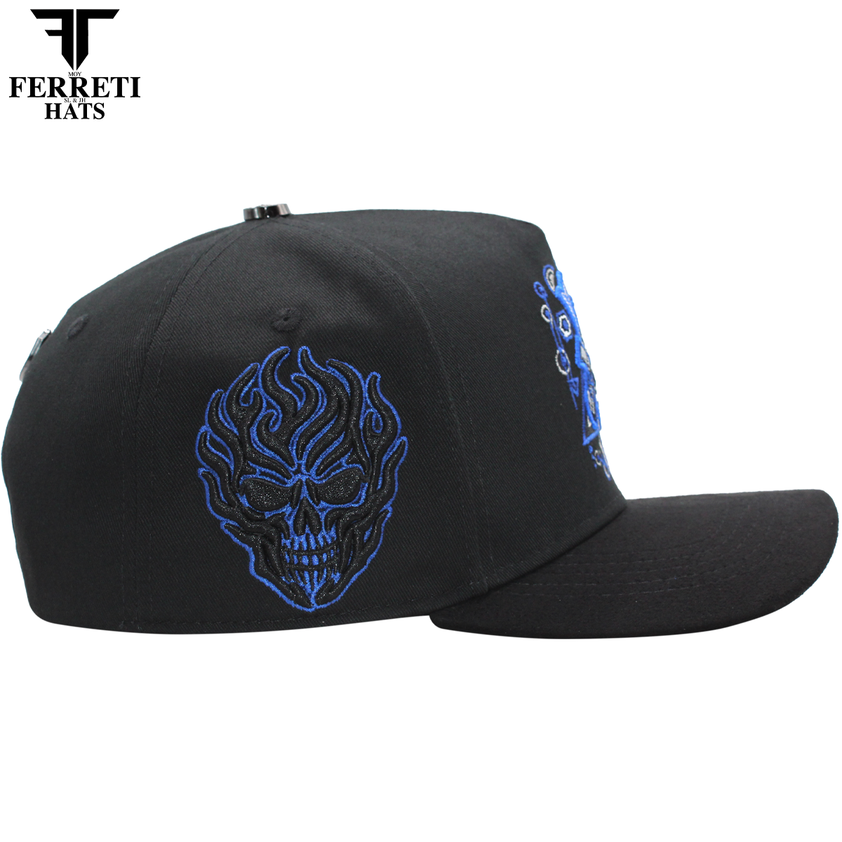 FERRETI HATS PREMIUM FT187 El Samuray Black Baseball Cap For Men