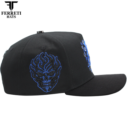 FERRETI HATS PREMIUM FT187 El Samuray Black Baseball Cap For Men