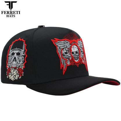 FERRETI HATS PREMIUM FT188 Skull and Rose