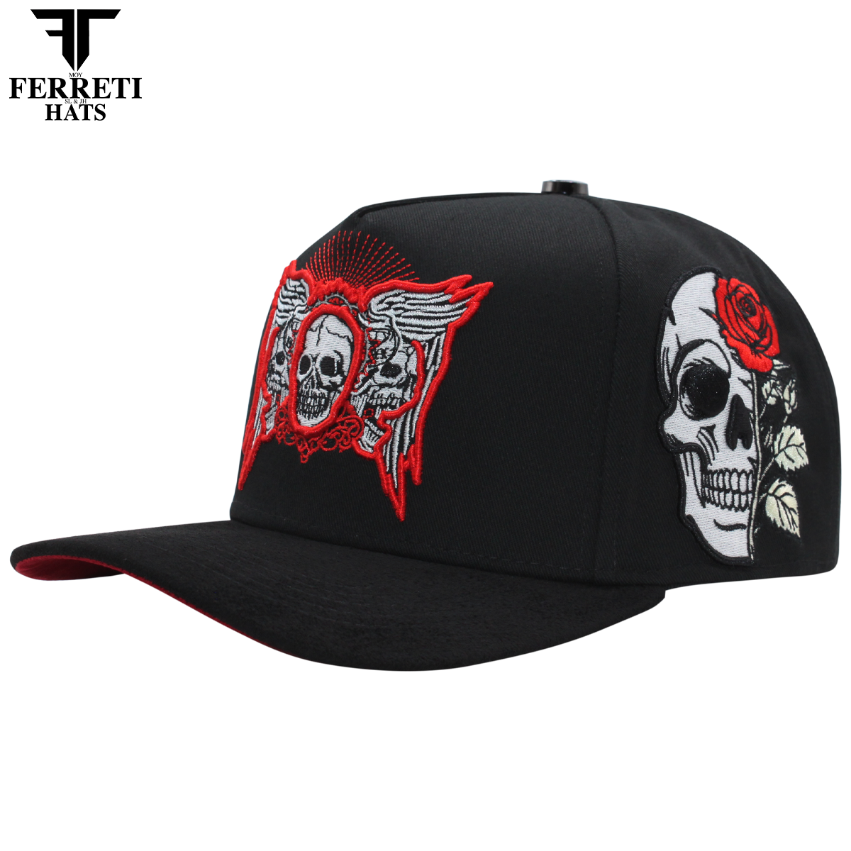 FERRETI HATS PREMIUM FT188 Skull and Rose