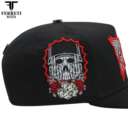 FERRETI HATS PREMIUM FT188 Skull and Rose