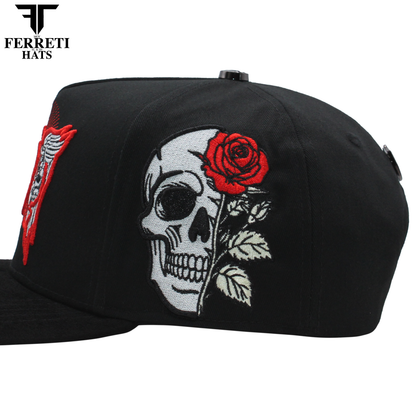 FERRETI HATS PREMIUM FT188 Skull and Rose