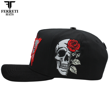 FERRETI HATS PREMIUM FT188 Skull and Rose