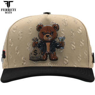 FERRETI HATS PREMIUM FT190 Bad Bear Baseball Cap For Men