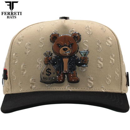 FERRETI HATS PREMIUM FT190 Bad Bear Baseball Cap For Men