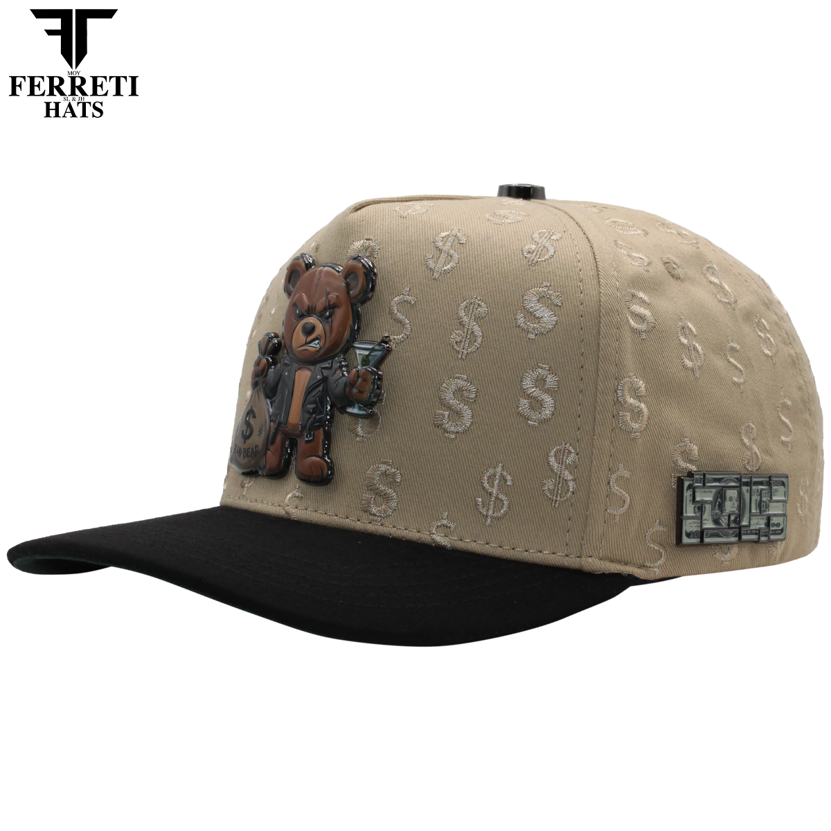 FERRETI HATS PREMIUM FT190 Bad Bear Baseball Cap For Men