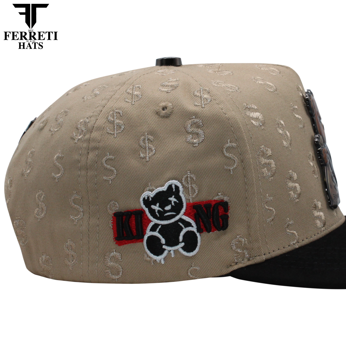 FERRETI HATS PREMIUM FT190 Bad Bear Baseball Cap For Men