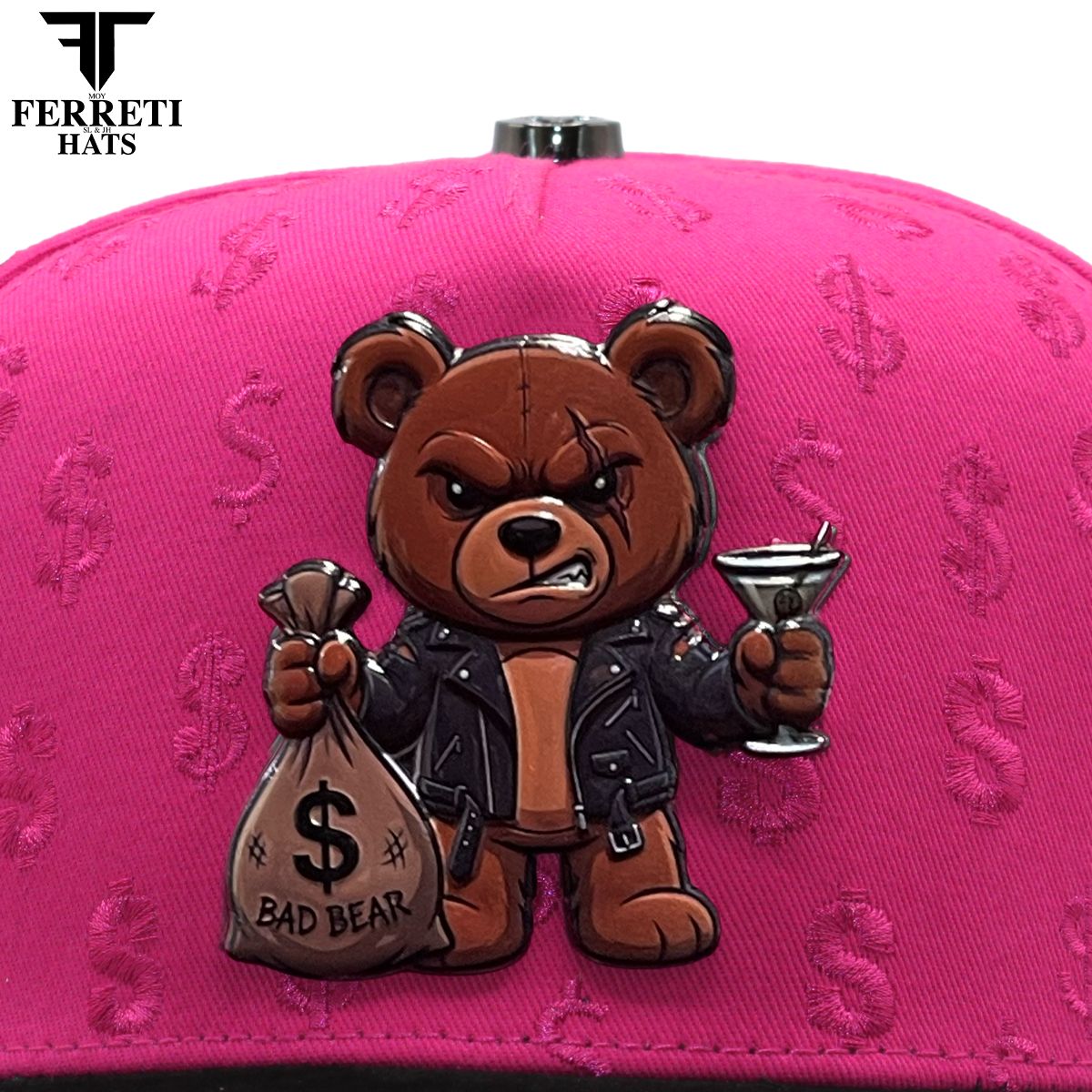 FERRETI HATS PREMIUM FT190 Bad Bear Baseball Cap For Men