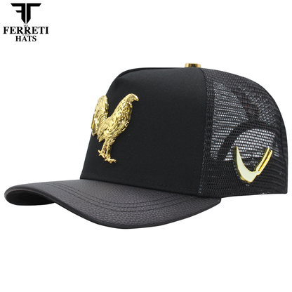 FERRETI HATS PREMIUM FT192 Mr Gallo Malla Negro Baseball Cap For men