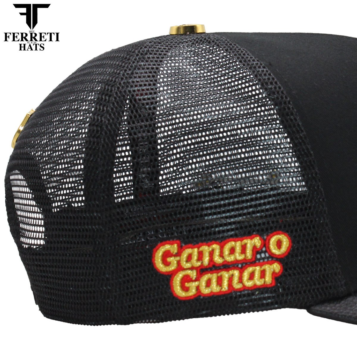 FERRETI HATS PREMIUM FT192 Mr Gallo Malla Negro Baseball Cap For men