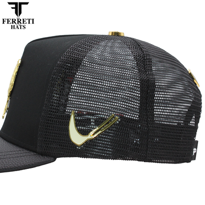 FERRETI HATS PREMIUM FT192 Mr Gallo Malla Negro Baseball Cap For men