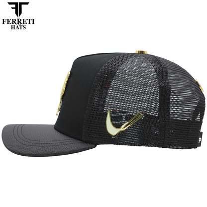 FERRETI HATS PREMIUM FT192 Mr Gallo Malla Negro Baseball Cap For men