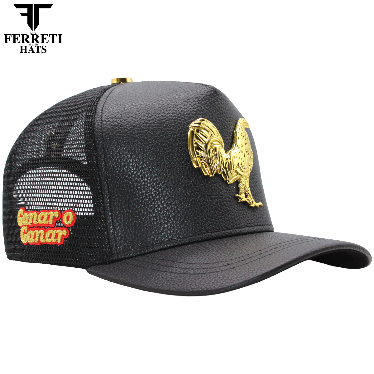 FERRETI HATS PREMIUM FT192 Mr Gallo Malla Negro P.U. Baseball Cap For men
