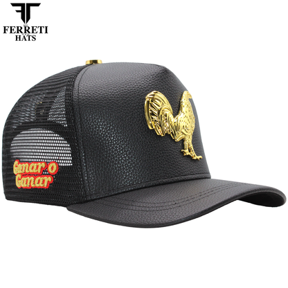 FERRETI HATS PREMIUM FT192 Mr Gallo Malla Negro P.U. Baseball Cap For men