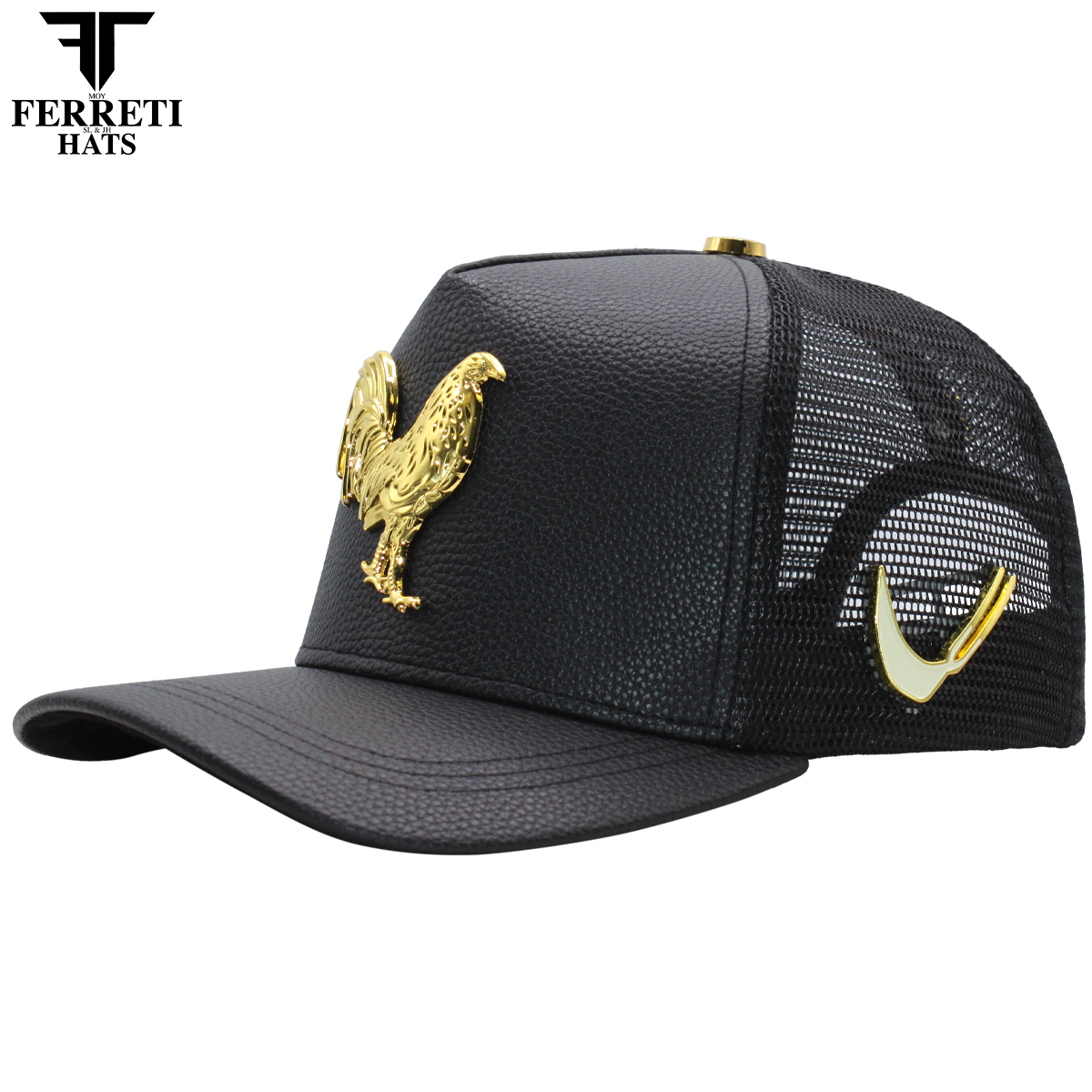 FERRETI HATS PREMIUM FT192 Mr Gallo Malla Negro P.U. Baseball Cap For men