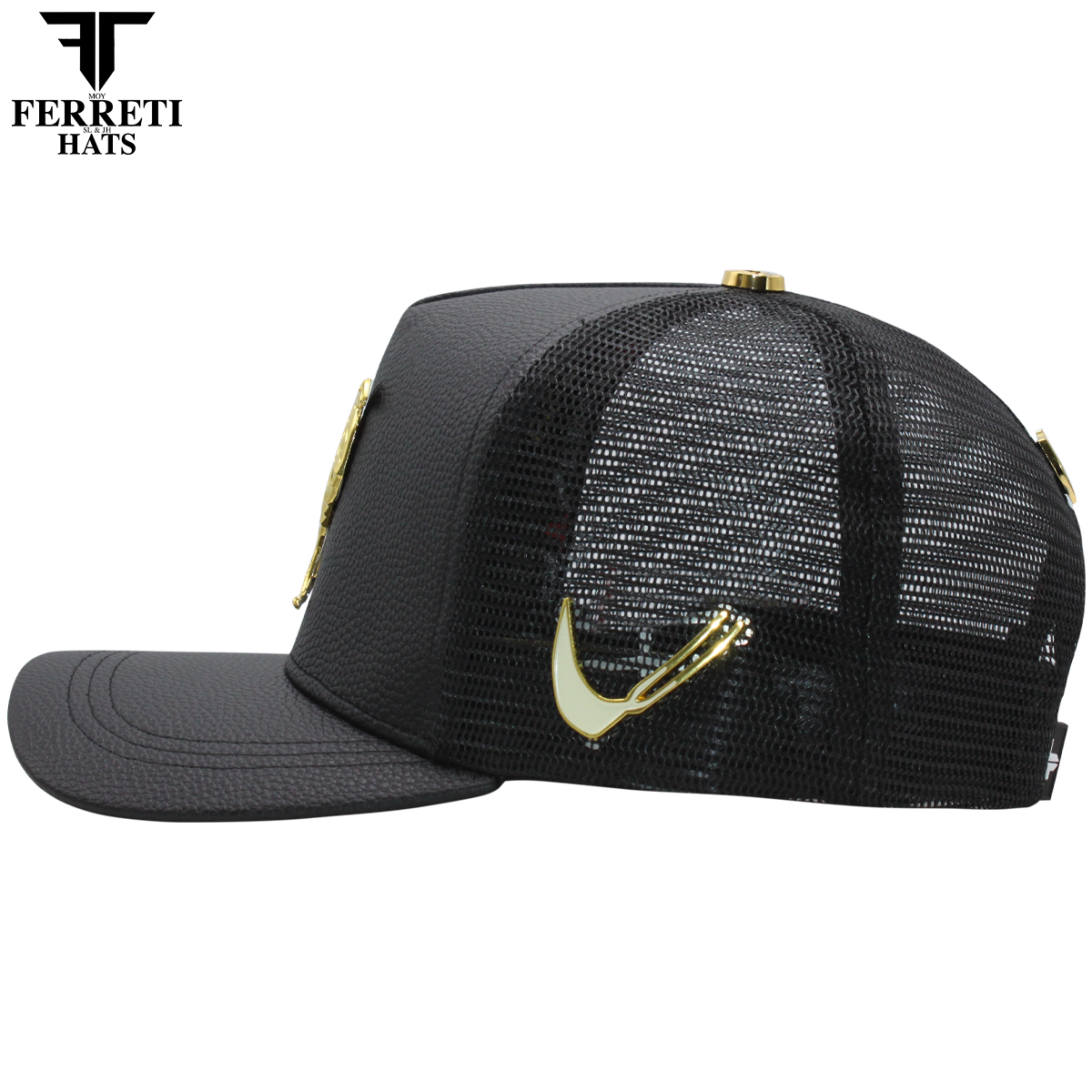FERRETI HATS PREMIUM FT192 Mr Gallo Malla Negro P.U. Baseball Cap For men