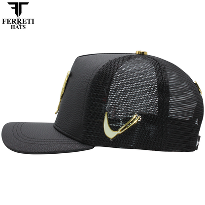 FERRETI HATS PREMIUM FT192 Mr Gallo Malla Negro P.U. Baseball Cap For men
