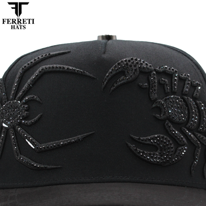 FERRETI HATS PREMIUM FT196 Black Deadly Baseball Cap for Men