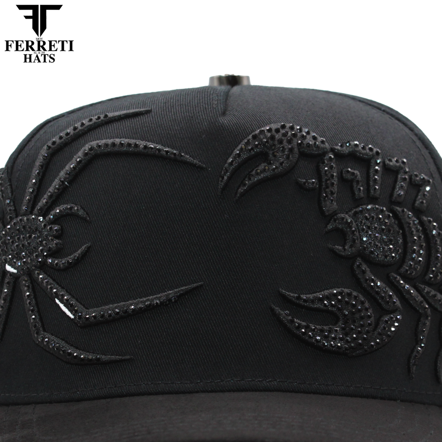 FERRETI HATS PREMIUM FT196 Black Deadly Baseball Cap for Men
