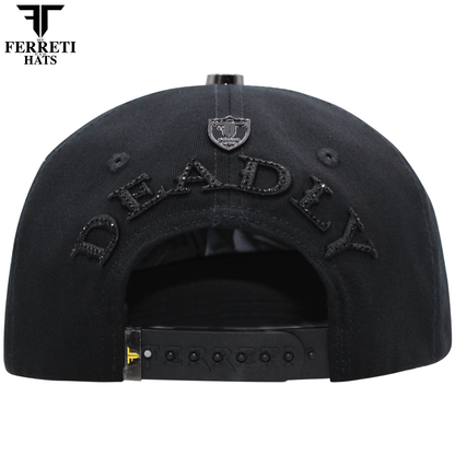 FERRETI HATS PREMIUM FT196 Black Deadly Baseball Cap for Men