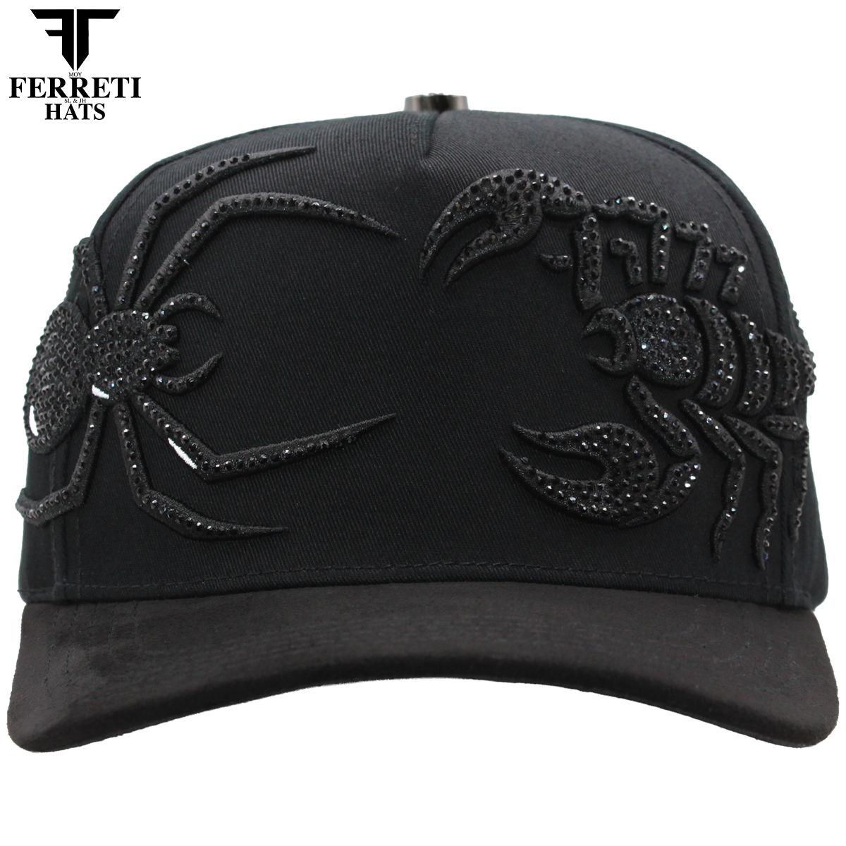 FERRETI HATS PREMIUM FT196 Black Deadly Baseball Cap for Men