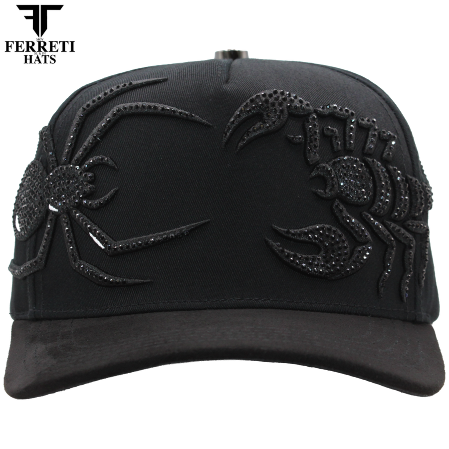 FERRETI HATS PREMIUM FT196 Black Deadly Baseball Cap for Men