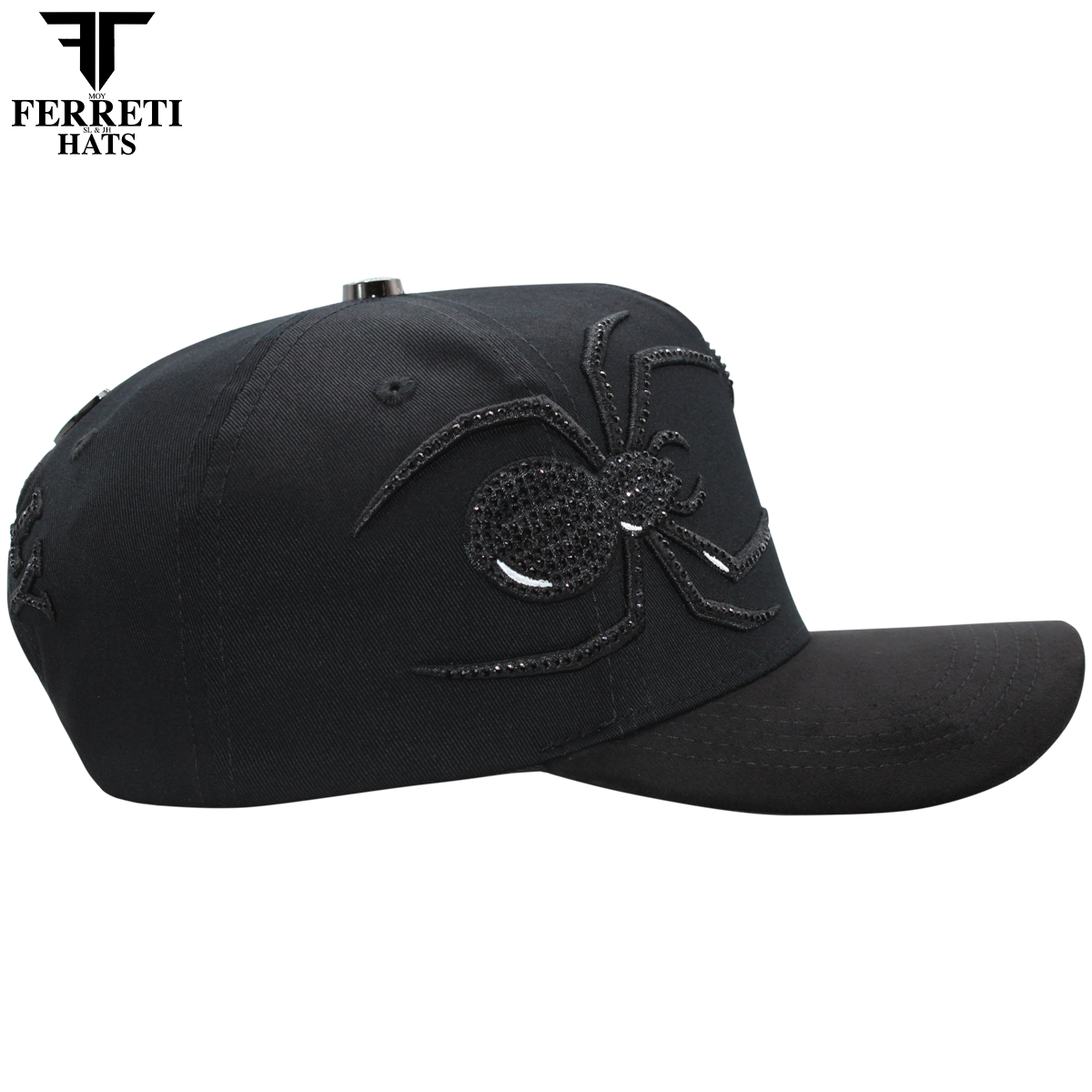 FERRETI HATS PREMIUM FT196 Black Deadly Baseball Cap for Men
