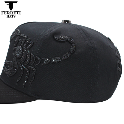 FERRETI HATS PREMIUM FT196 Black Deadly Baseball Cap for Men