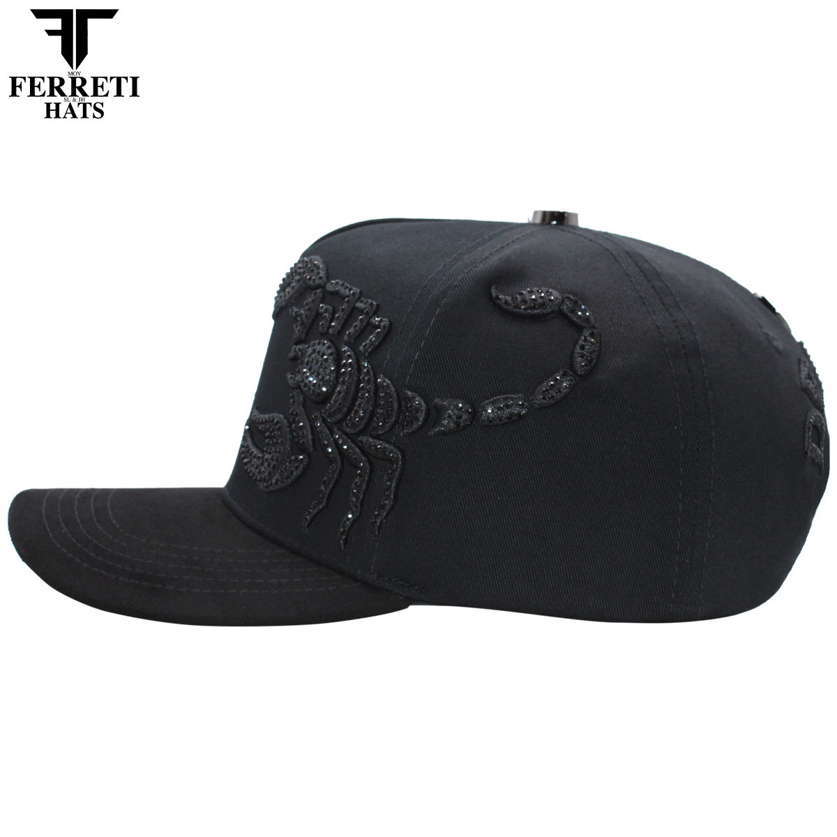 FERRETI HATS PREMIUM FT196 Black Deadly Baseball Cap for Men