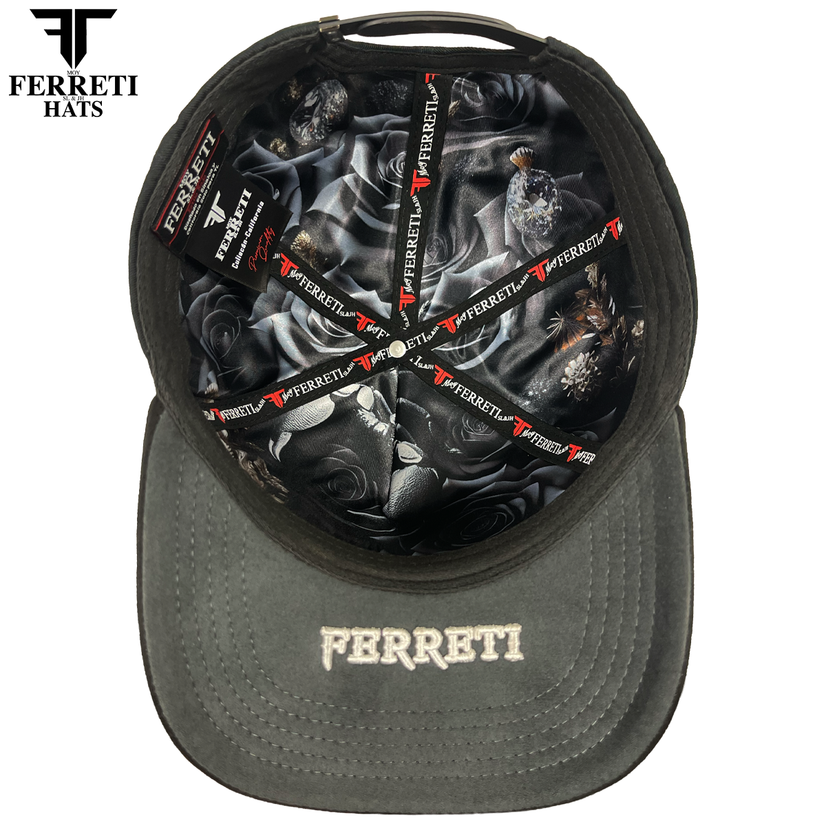 FERRETI HATS PREMIUM FT196 Black Deadly Baseball Cap for Men