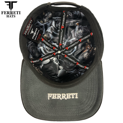 FERRETI HATS PREMIUM FT196 Black Deadly Baseball Cap for Men