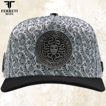 FERRETI HATS PREMIUM FT201 Medusa Platinum Baseball Cap For Men