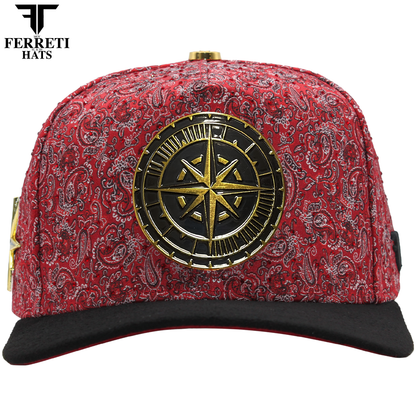 FERRETI HATS PREMIUM FT202 Royal Compass Baseball Cap For Men