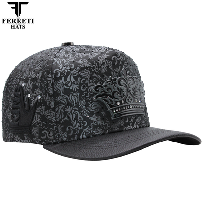 FERRETI HATS PREMIUM FT203 Black Crown Baseball Cap For Men