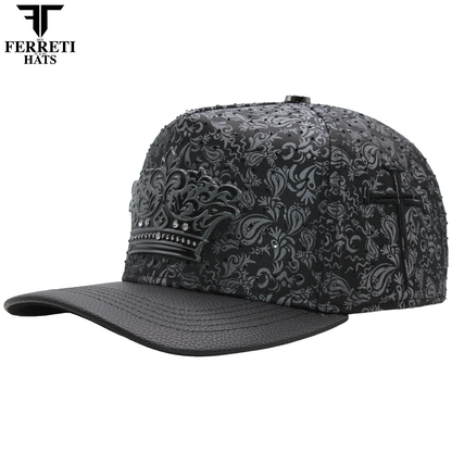 FERRETI HATS PREMIUM FT203 Black Crown Baseball Cap For Men