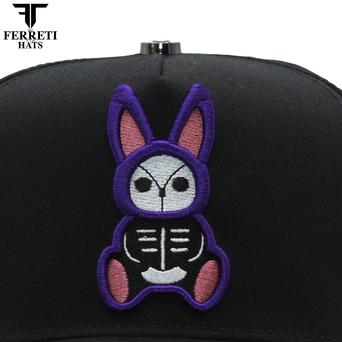 FERRETI HATS PREMIUM FT210 Wild Rabbit Black Baseball Cap For Men
