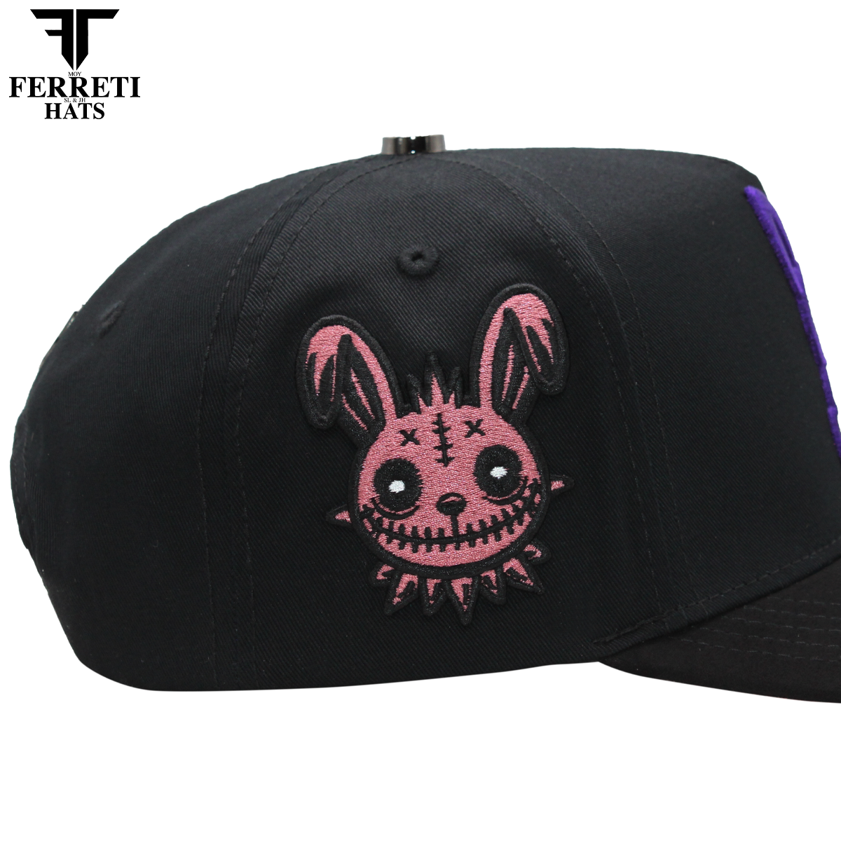FERRETI HATS PREMIUM FT210 Wild Rabbit Black Baseball Cap For Men
