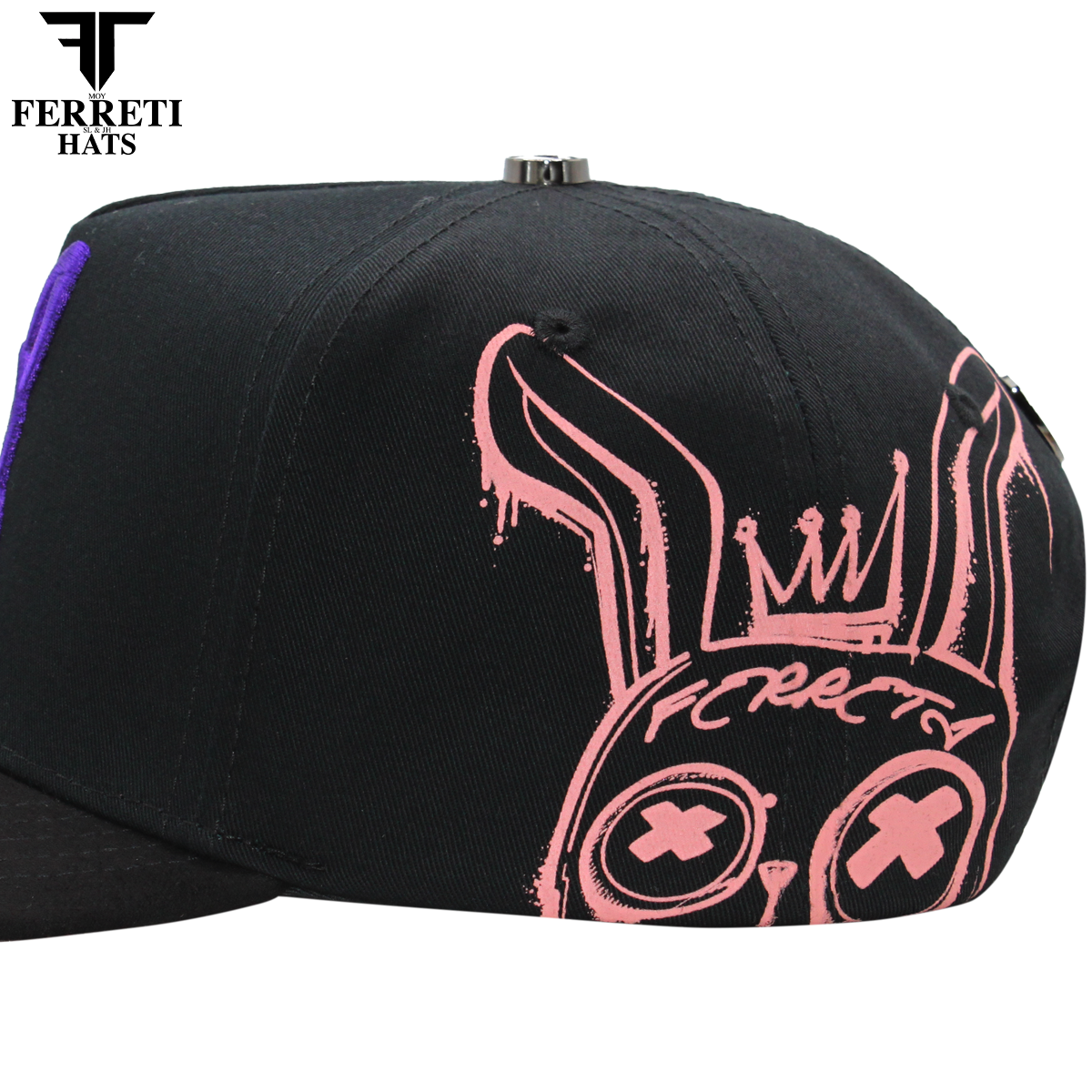 FERRETI HATS PREMIUM FT210 Wild Rabbit Black Baseball Cap For Men