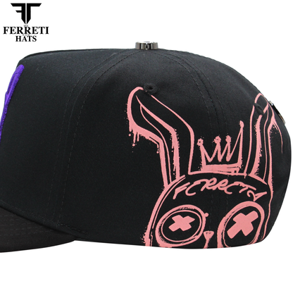 FERRETI HATS PREMIUM FT210 Wild Rabbit Black Baseball Cap For Men