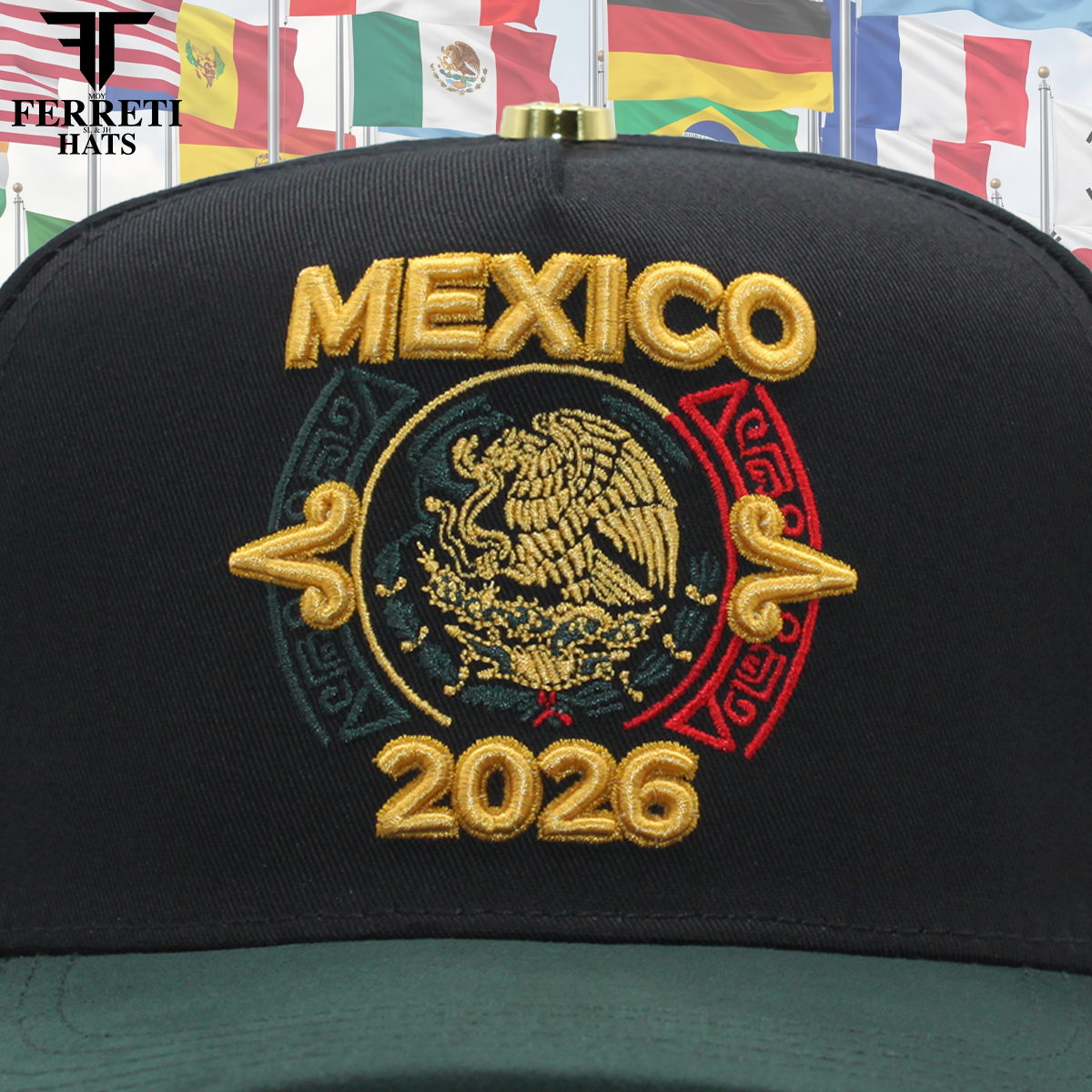 FERRETI HATS PREMIUM FT213 Mexico 2026 Baseball Cap For Men