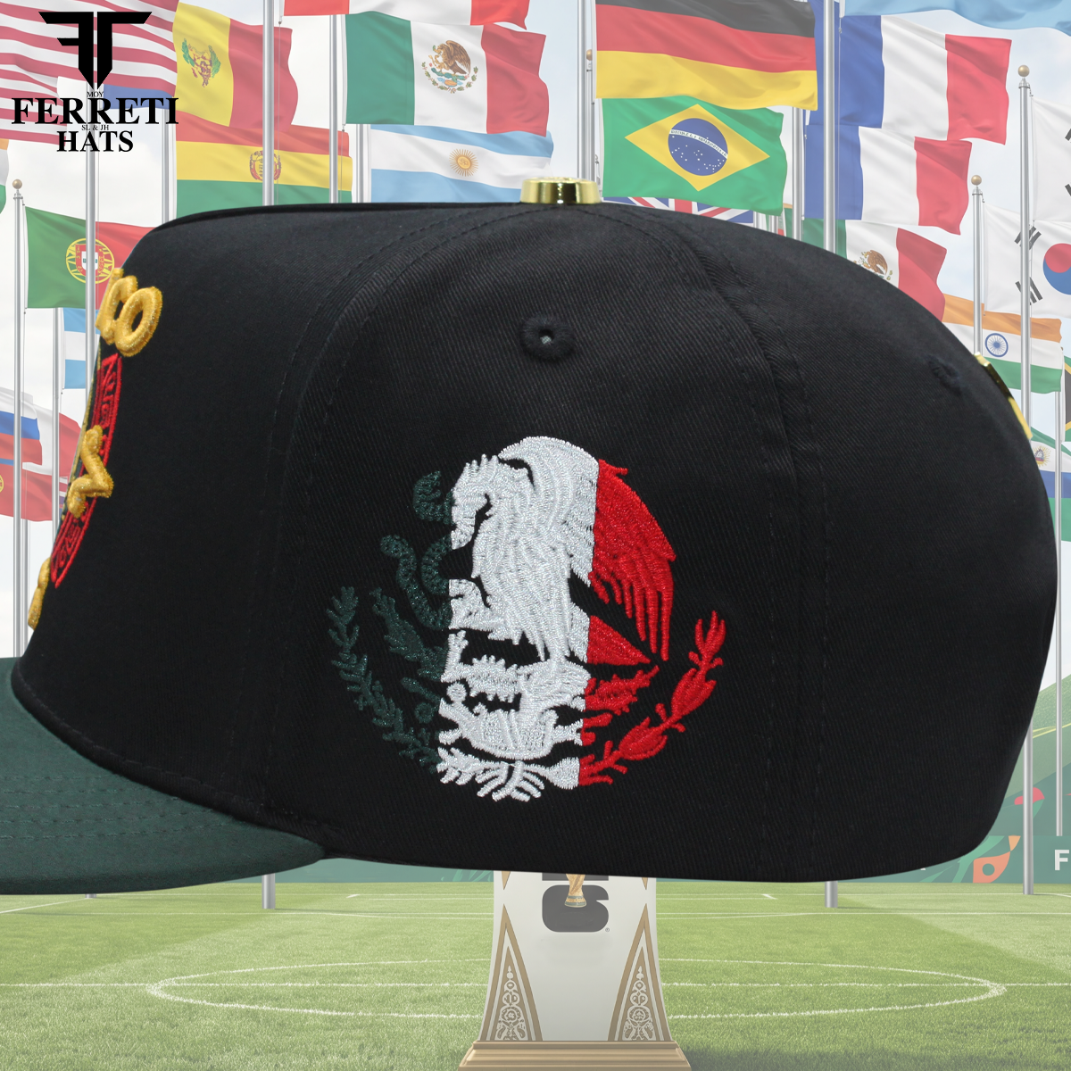 FERRETI HATS PREMIUM FT213 Mexico 2026 Baseball Cap For Men
