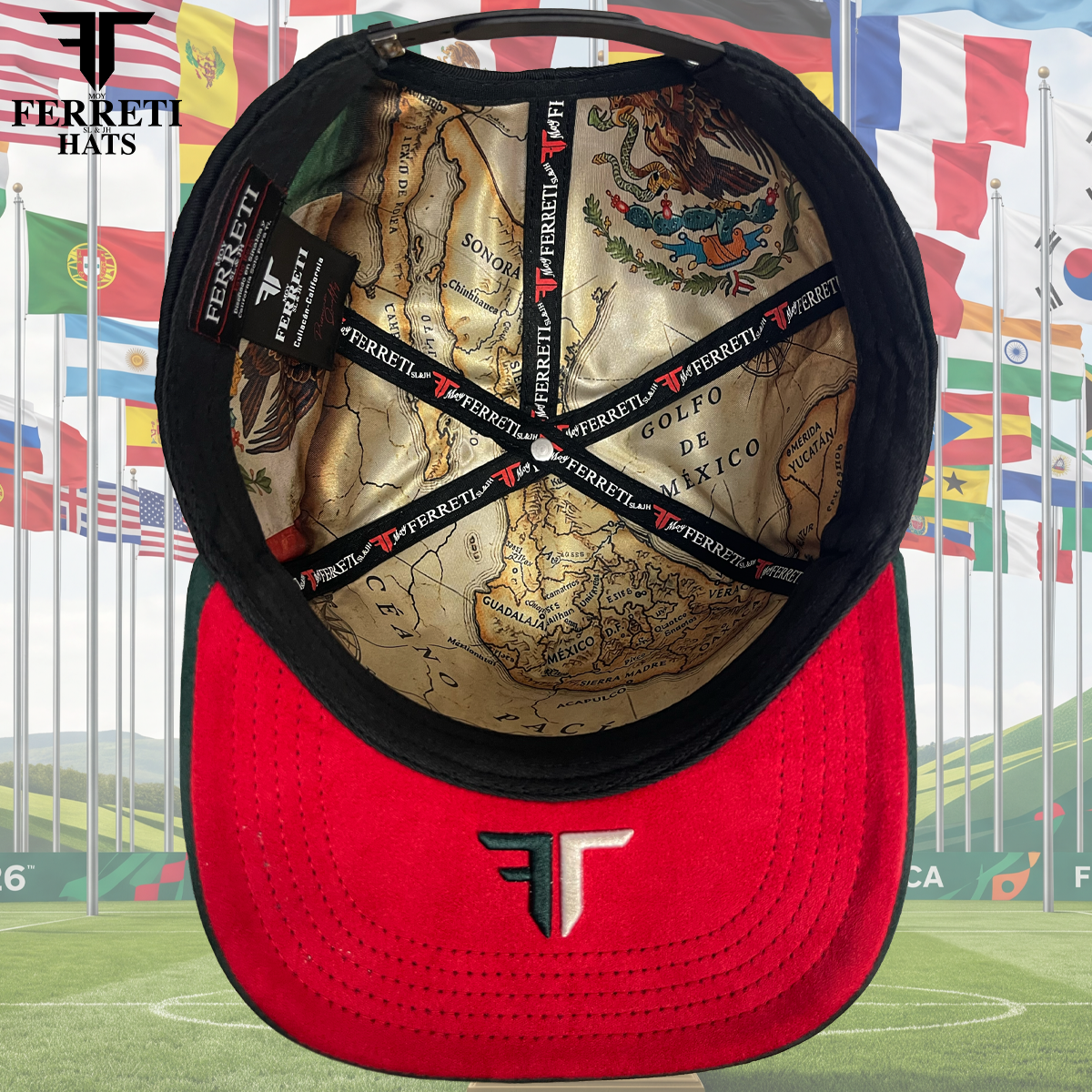 FERRETI HATS PREMIUM FT213 Mexico 2026 Baseball Cap For Men