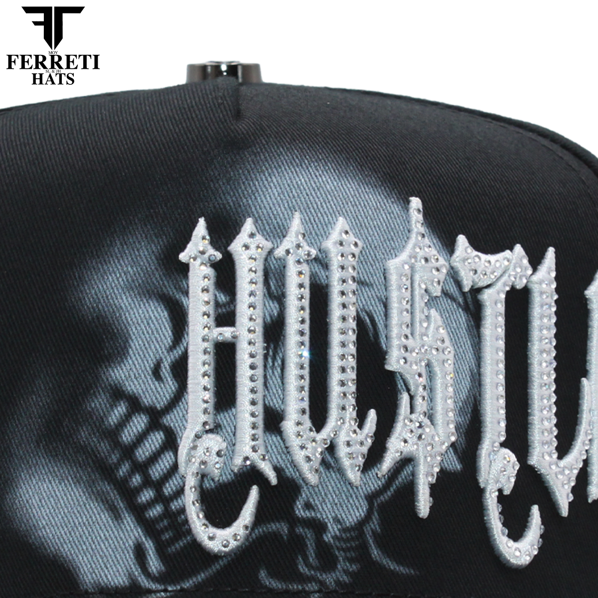 FERRETI HATS PREMIUM FT218 Hustling Black Baseball Cap For Men