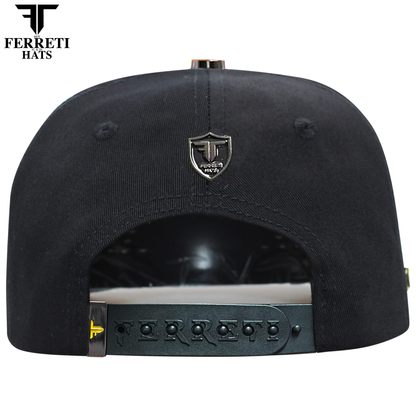 FERRETI HATS PREMIUM FT218 Hustling Black Baseball Cap For Men