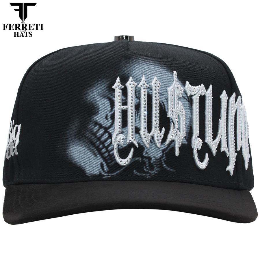 FERRETI HATS PREMIUM FT218 Hustling Black Baseball Cap For Men