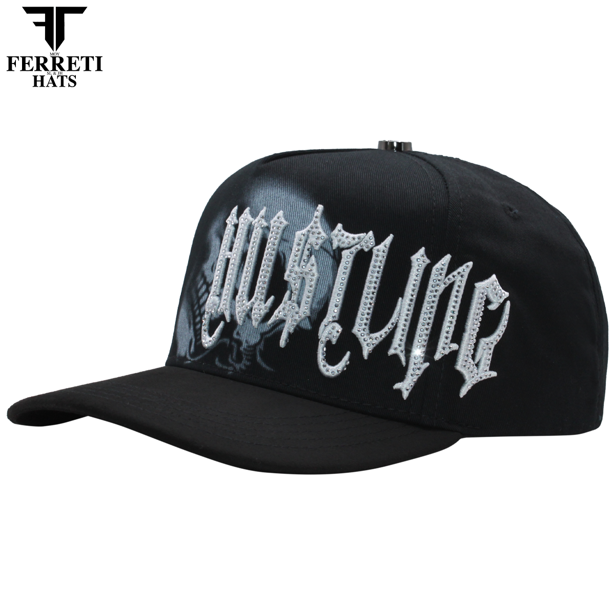 FERRETI HATS PREMIUM FT218 Hustling Black Baseball Cap For Men
