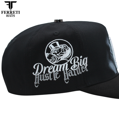 FERRETI HATS PREMIUM FT218 Hustling Black Baseball Cap For Men