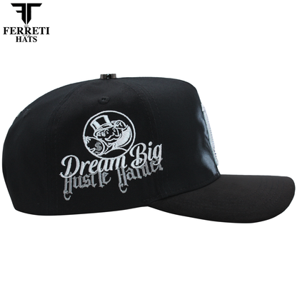 FERRETI HATS PREMIUM FT218 Hustling Black Baseball Cap For Men