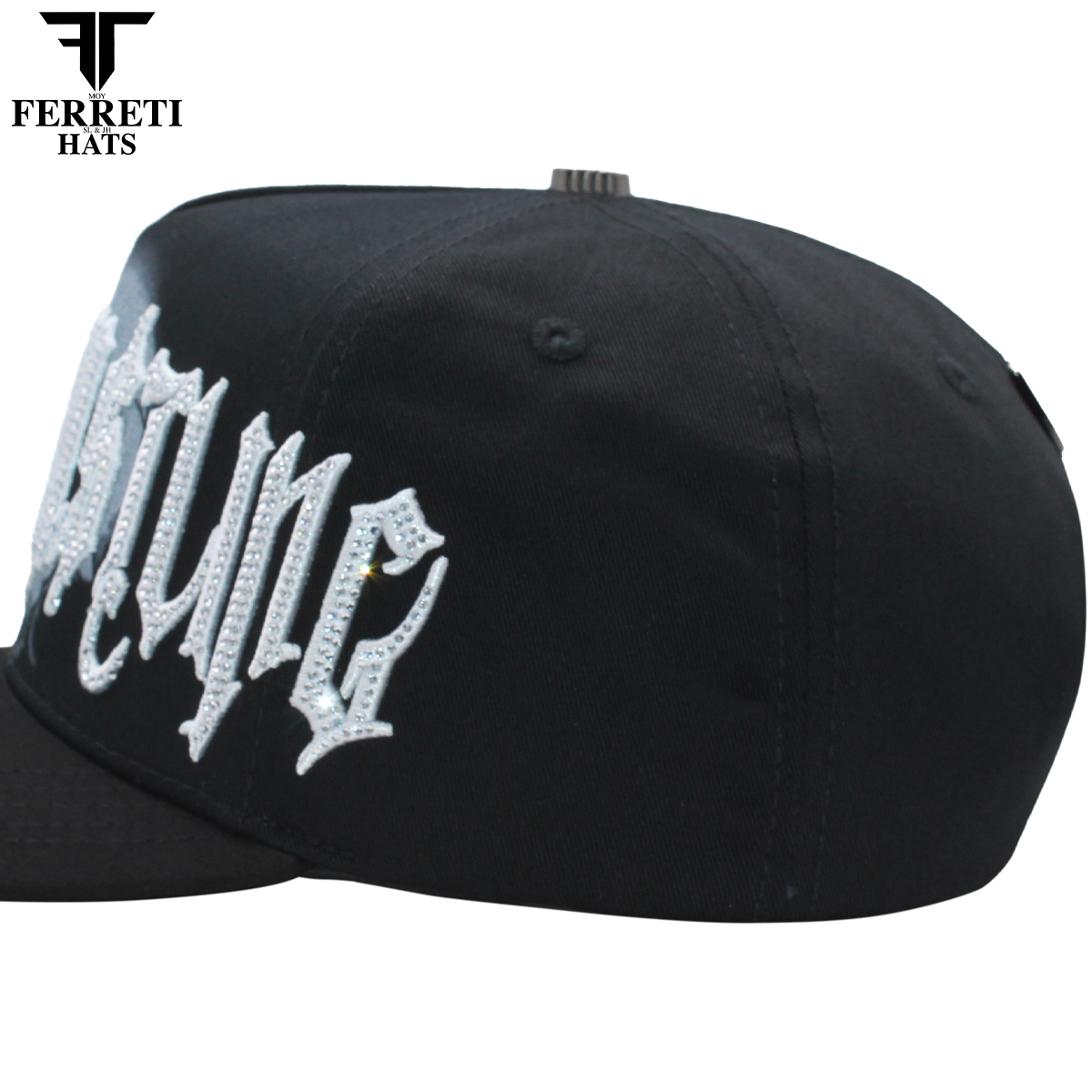 FERRETI HATS PREMIUM FT218 Hustling Black Baseball Cap For Men